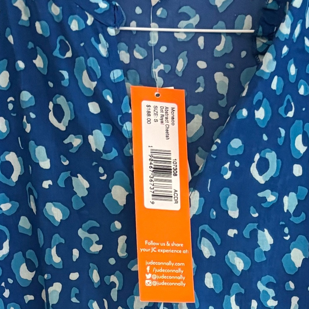 Jude Connally Vibrant Blue Animal Print Dress